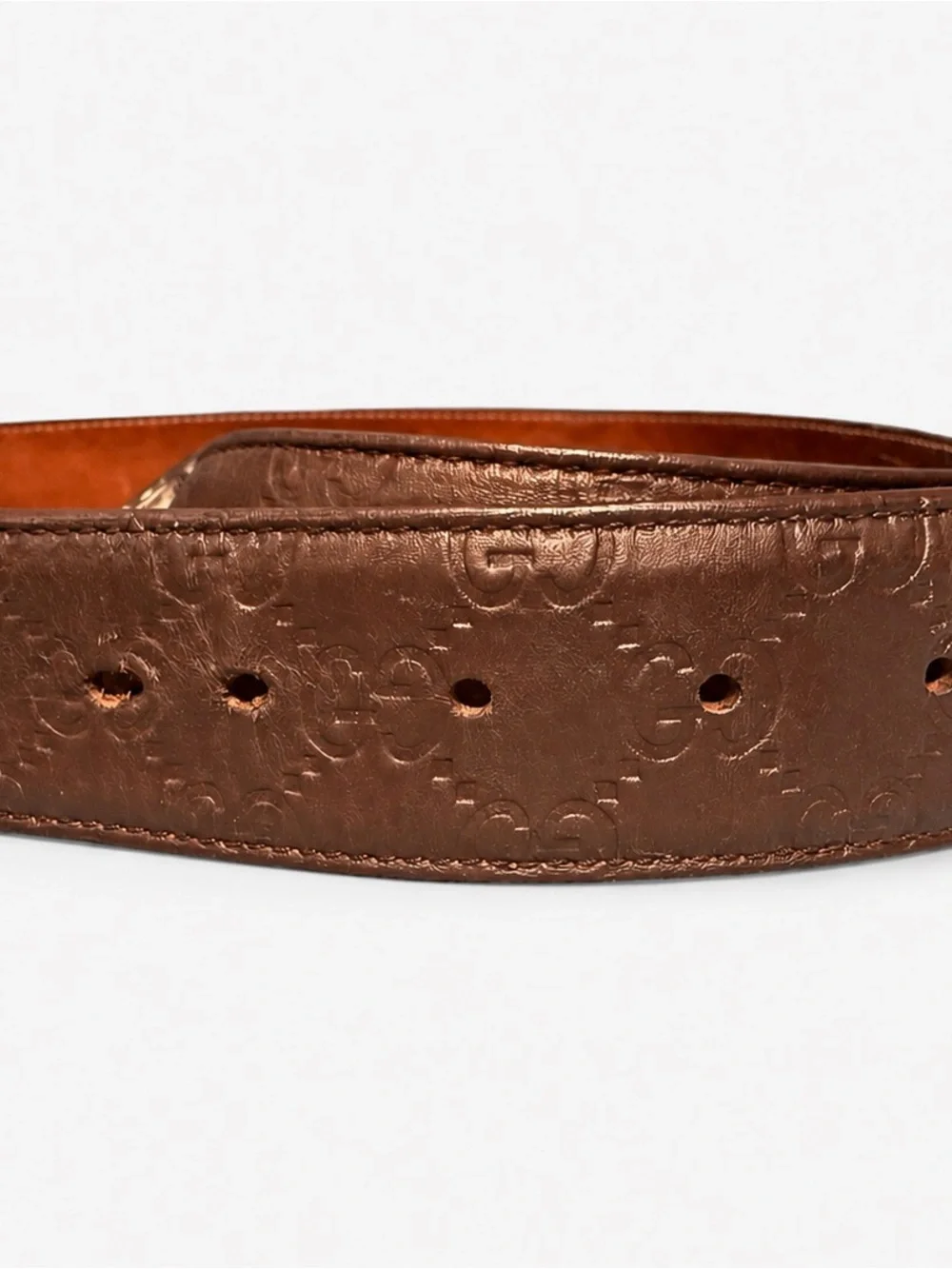 Gucci Brown Leather Interlocking G Belt
